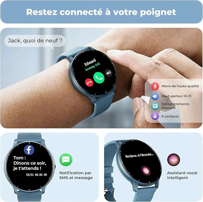 Montre intelligente ZL02C Pro élégante et avec haute performance de suivi de la santé pour homme et femme -bj