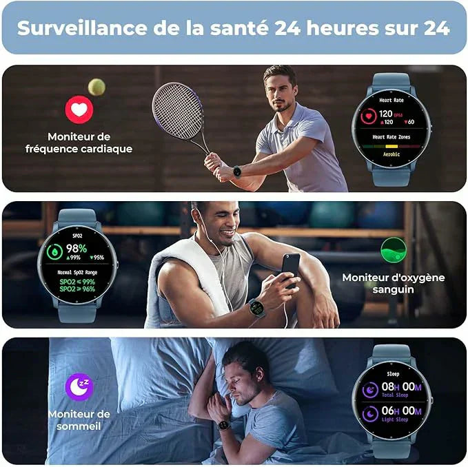 Montre intelligente ZL02C Pro élégante et avec haute performance de suivi de la santé pour homme et femme -CIV