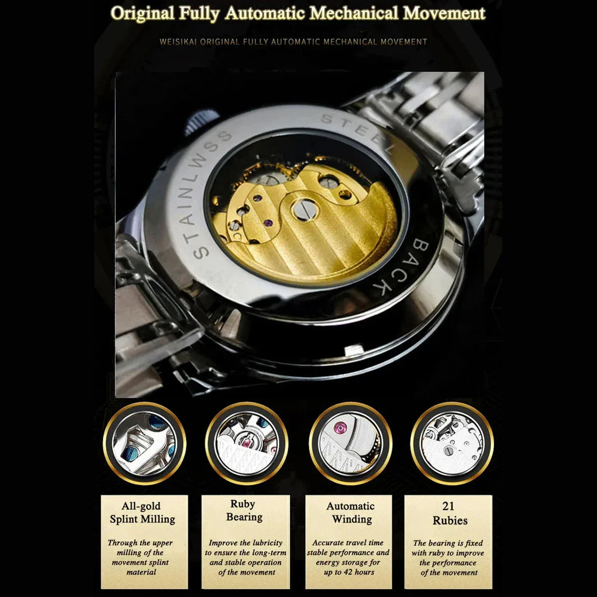 Nocturnis™ – Montre Mécanique Lumineuse et Luxueuse