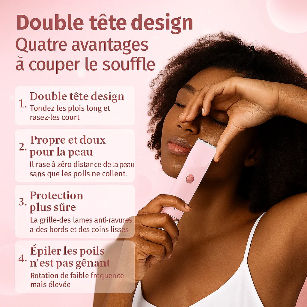 Mini Rasoir de Précision IPX7™ – Rasoir électrique à double tête, étanche, à cheveux rechargeable pour le corps, le visage, utilisation humide et sèche