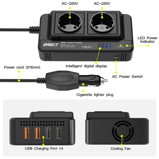 ⚡ PowerHub 200™ – Chargeur Intelligent 8-en-1 à Haute Puissance