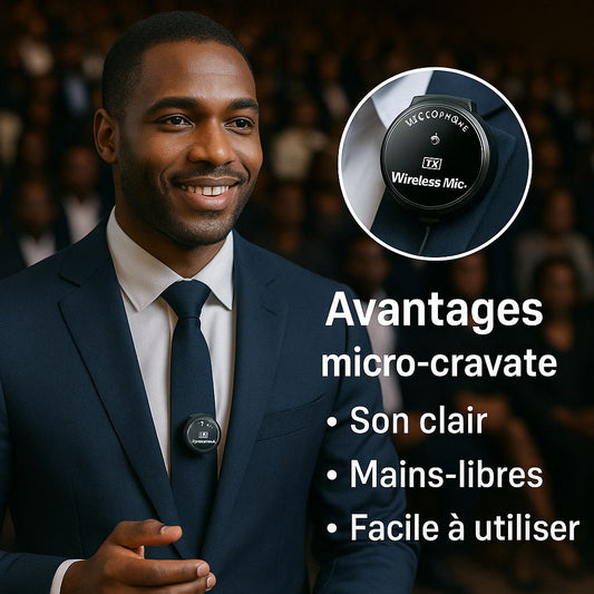 🎤 WaveCast Pro™ – Micro Sans Fil Double pour Enregistrements Fluides